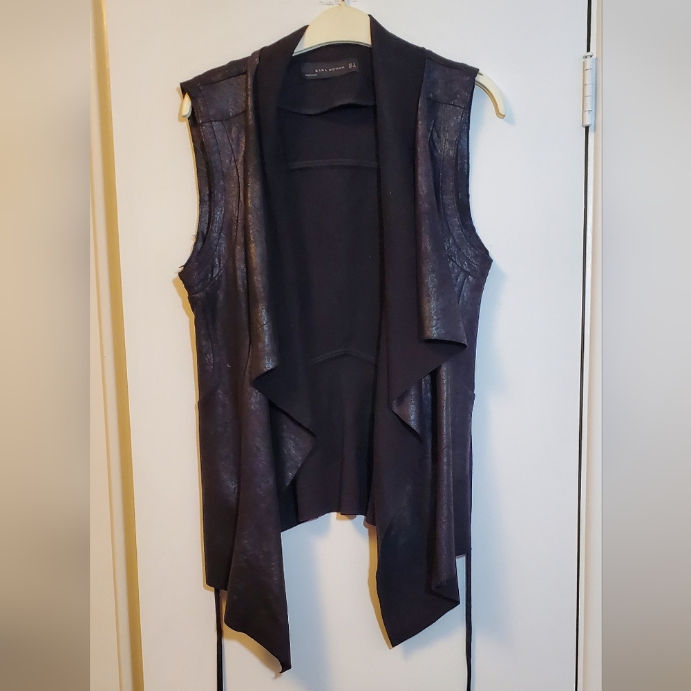 Zara Black Sleeveless Drape Vest